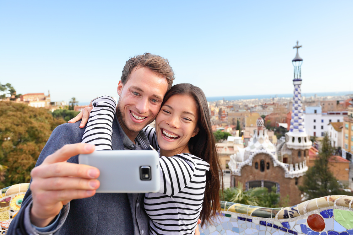 Travel Couple Happy Selfie